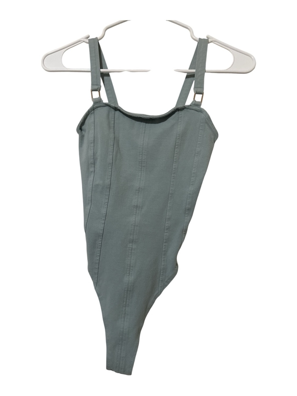Sage Green H&M Size X-Small Seam-Detail Bodysuit